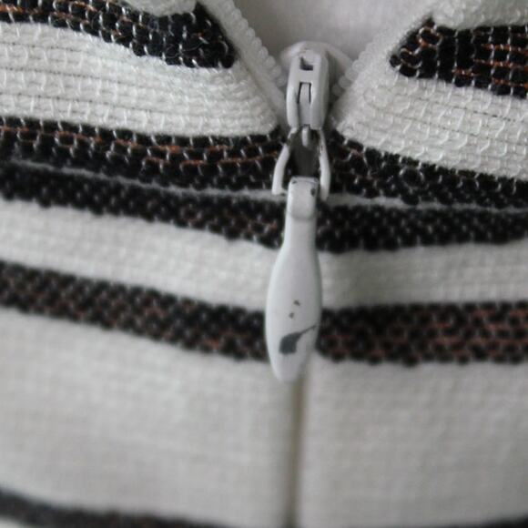 ALC Hudson Halter Mini Dress Stripe Pockets White Black *Altered* As Is Size 4 - Picture 5 of 11
